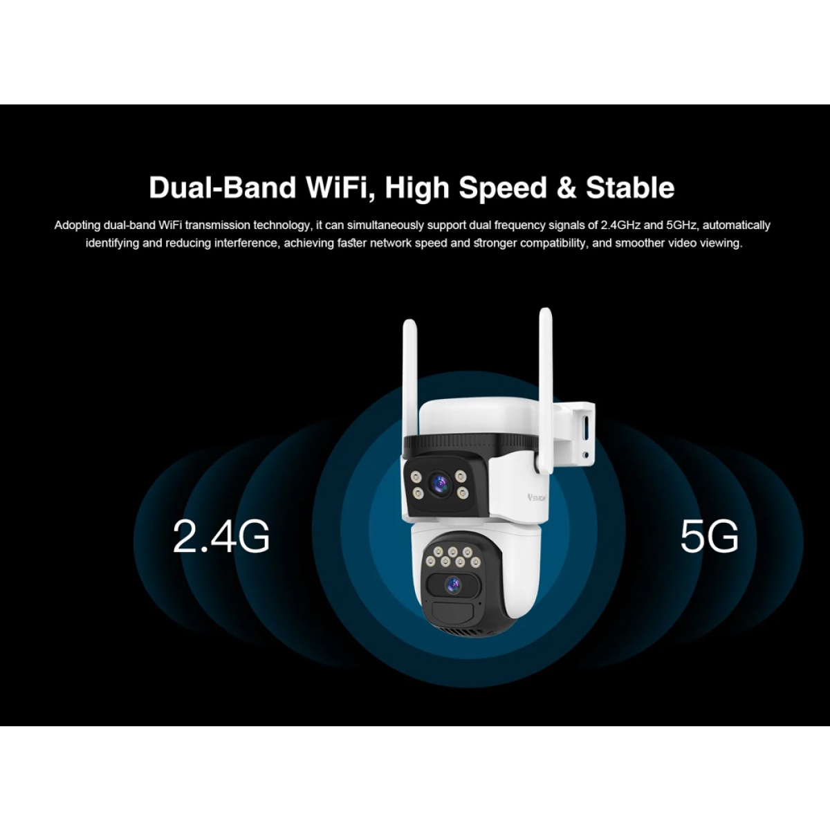 VSTARCAM smart ηλιακή κάμερα CB621DR, dual lens, 3MP, WiFi, SD, PTZ, IP66 - Image 10