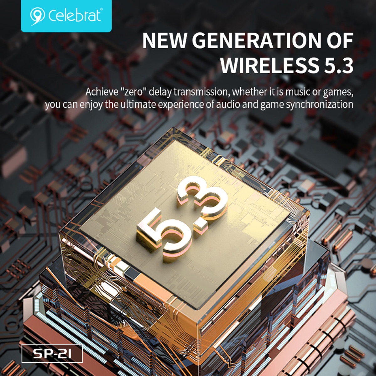 CELEBRAT φορητό ηχείο SP-21, 5W, Bluetooth, 1200mAh, μαύρο - Image 4