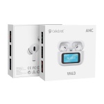 CELEBRAT earphones με θήκη φόρτισης W63, οθόνη αφής, TWS, ANC, 13mm, 30/360mAh, λευκό - Image 4