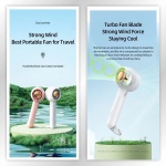 USAMS φορητός ανεμιστήρας US-ZB251 με 2 ταχύτητες, 1200mAh, λευκός - Image 4