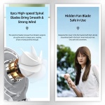 USAMS φορητός ανεμιστήρας US-ZB251 με 2 ταχύτητες, 1200mAh, λευκός - Image 6