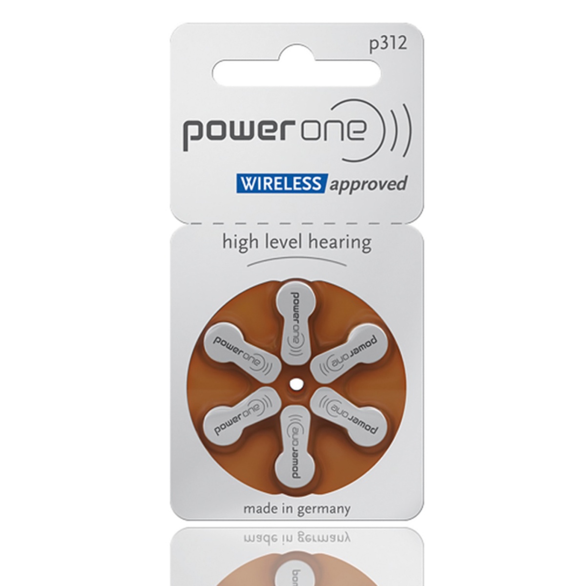 24607 POWER ONE μπαταρίες ακουστικών βαρηκοΐας P312, mercury free, 1.45V, 6τμχ - Image 1