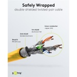 GOOBAY καλώδιο δικτύου 68299, CAT 6 S/FTP, copper, 250MHz, 0.50m, κίτρινο - Image 4