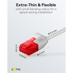 GOOBAY καλώδιο δικτύου 71546, CAT 6 U/UTP, slim, copper, 250MHz, 0.25m, γκρι - Image 4