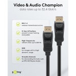 GOOBAY καλώδιο DisplayPort 74778, VESA Certified, 8K/60Hz, 32.4 Gbps, 2m, μαύρο - Image 6