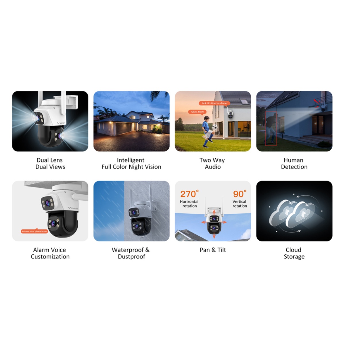 VSTARCAM smart κάμερα C622DR, dual lens, 2MP, WiFi, SD, PTZ, IP66 - Image 7