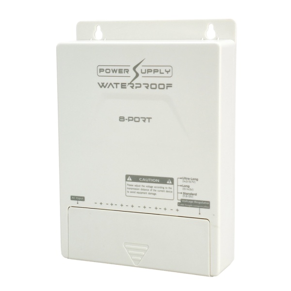 FOLKSAFE τροφοδοτικό συστημάτων CCTV FS-DC120805W, 8 εξόδων, 12V/5A, αδιάβροχο IP65