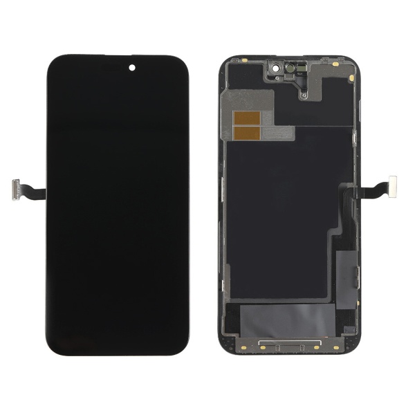 TW INCELL LCD για iPhone 14 Pro Max, camera-sensor ring, earmesh, μαύρη