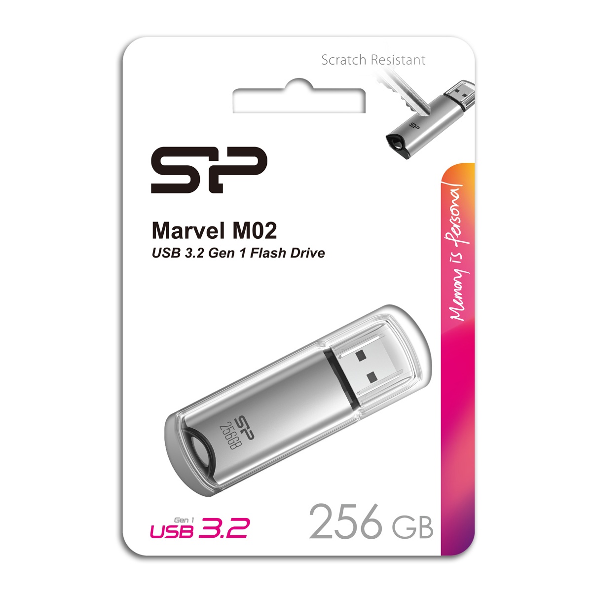 SILICON POWER USB Flash Drive Marvel M02, 256GB, USB 3.2, γκρι - Image 3