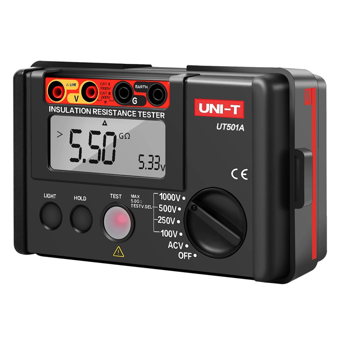 UT501A UNI-T Tester μόνωσης UT501A, 100V/250V/500V/1000V - Image 1