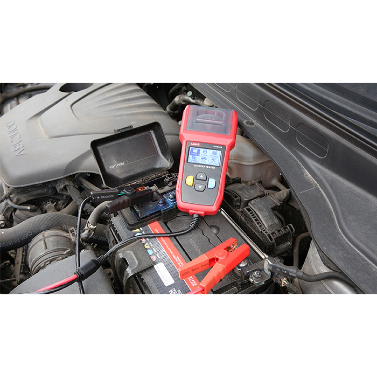UNI-T tester μπαταρίας αυτοκινήτων UT675A με κροκοδειλάκια & εκτυπωτή - Image 2