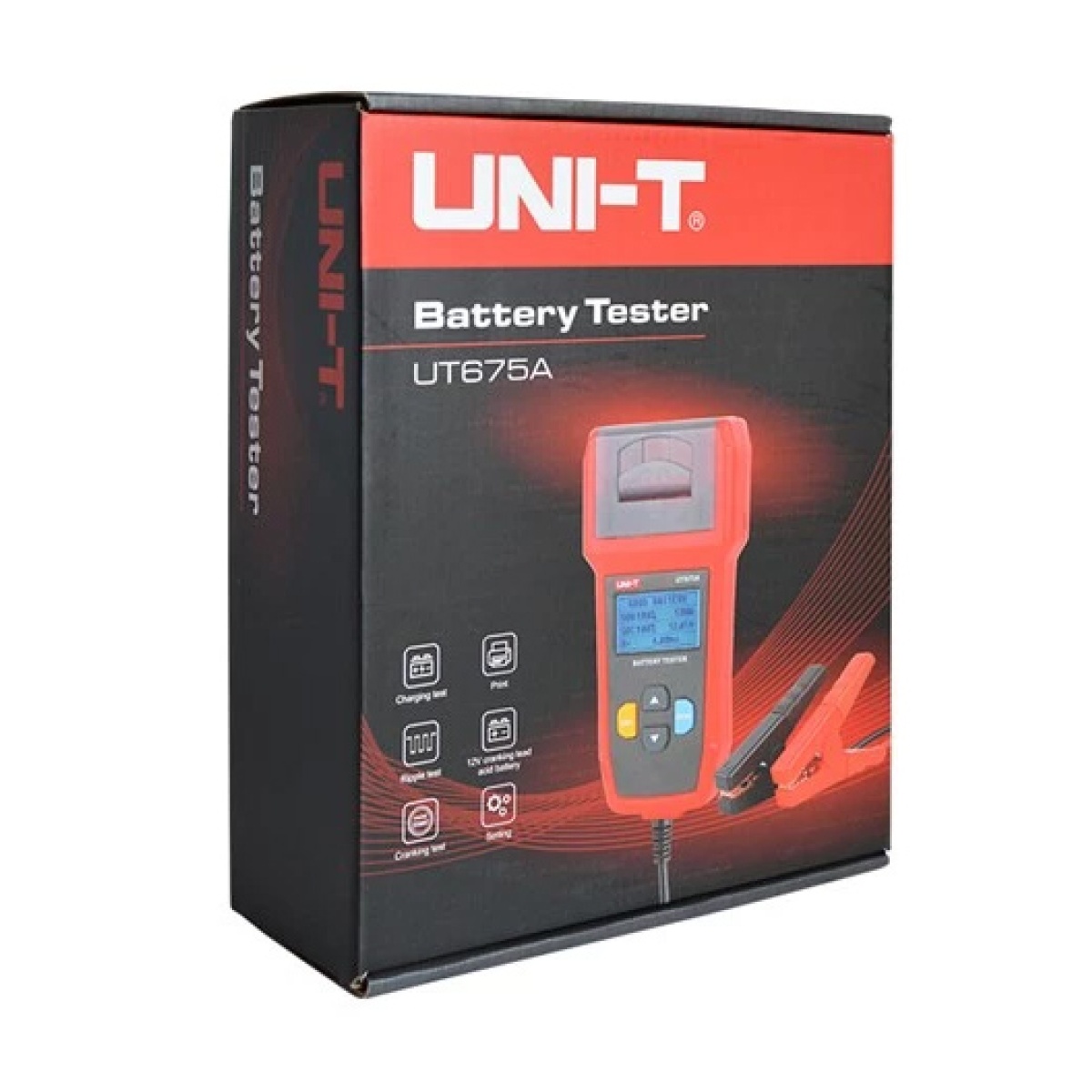 UNI-T tester μπαταρίας αυτοκινήτων UT675A με κροκοδειλάκια & εκτυπωτή - Image 6