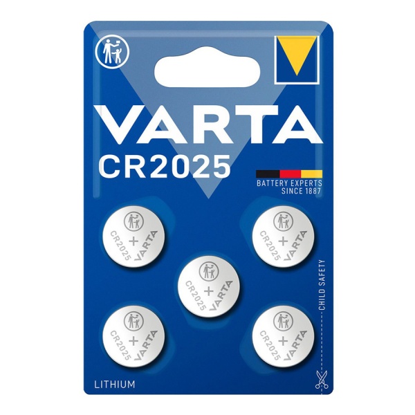 VARTA μπαταρία λιθίου CR2025, 3V, 5τμχ